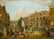 unknow artist Oil on canvas painting depicting the ancient custom of rushbearing on Long Millgate in Manchester in 1821 Spain oil painting artist